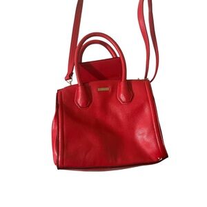 Aldo Red Satchel with Sleek Design and Versatile Strap